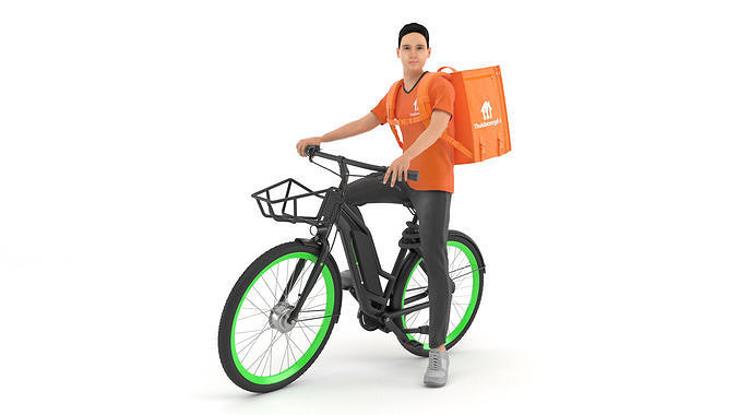 Food Delivery Biker 3D model