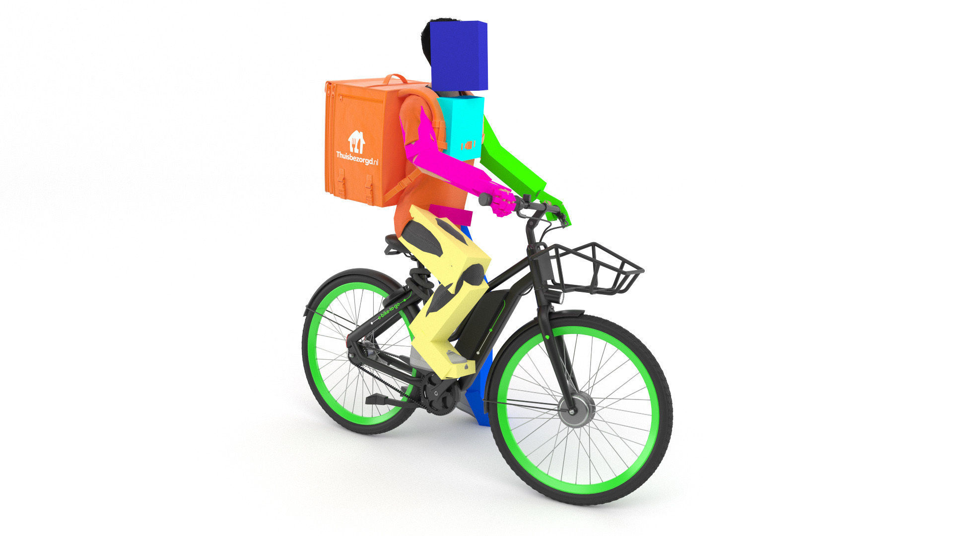 Food Delivery Biker 3D model | CGTrader