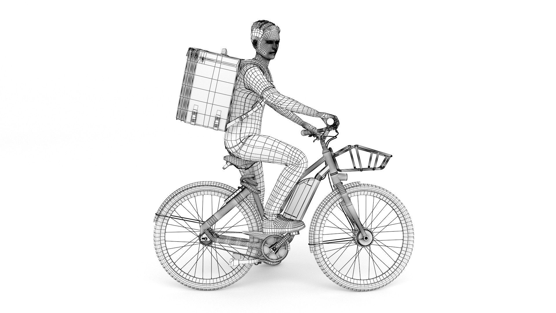 Food Delivery Biker 3D model | CGTrader