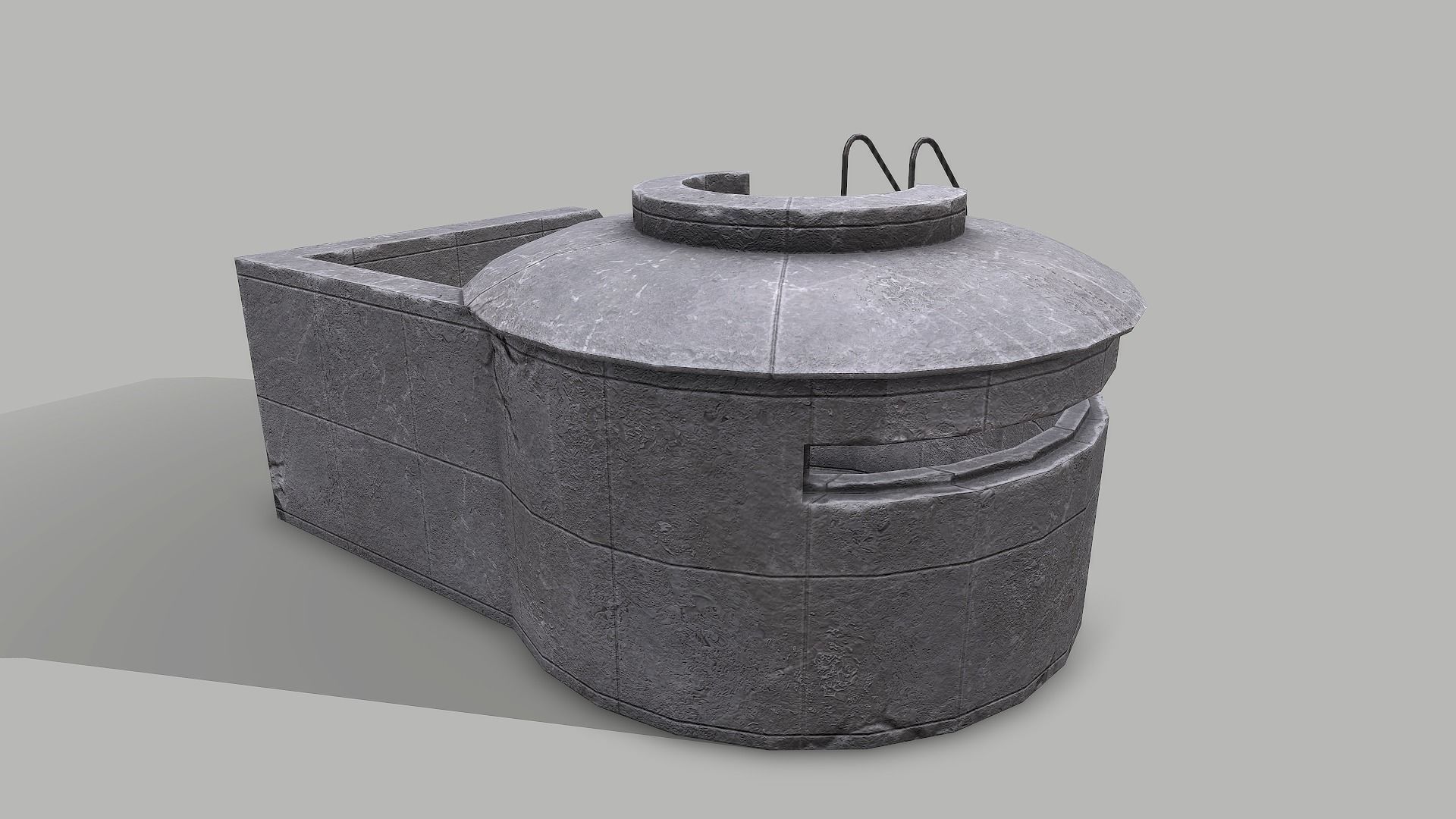 Military Bunker 6 Low-poly 3D model_4