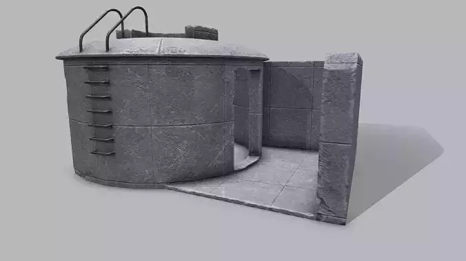 Military Bunker 6 Low-poly 3D model