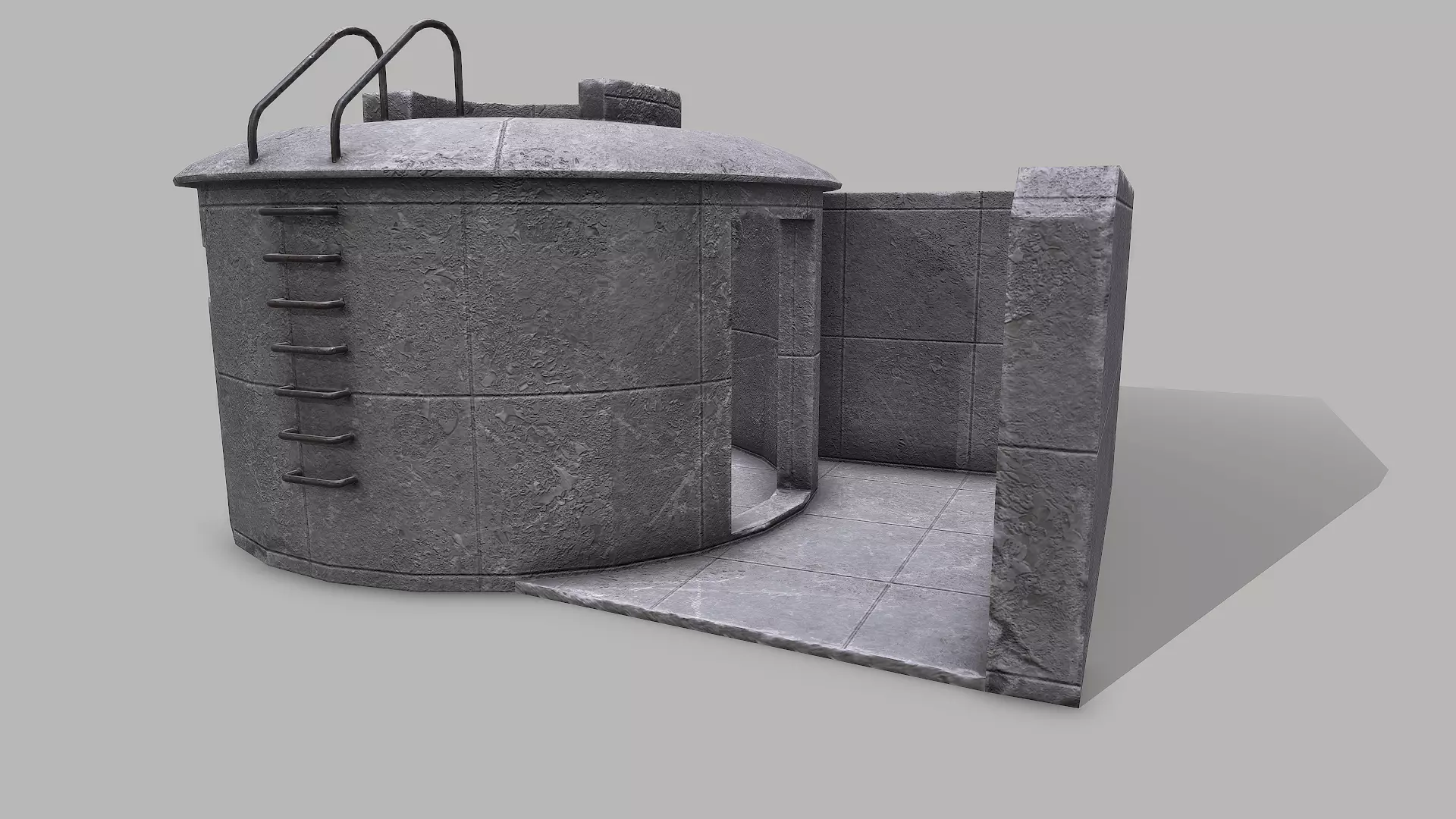 Military Bunker 6 Low-poly 3D model_0