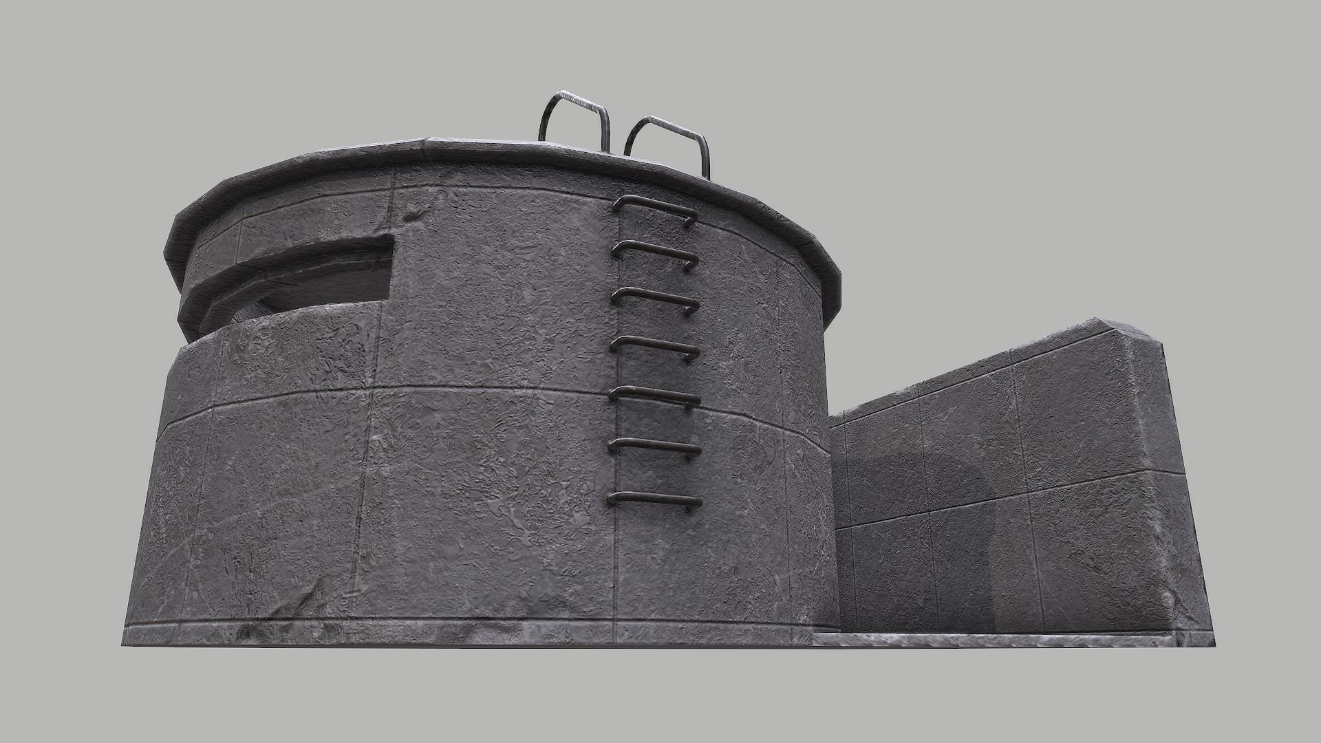 Military Bunker 6 Low-poly 3D model_2