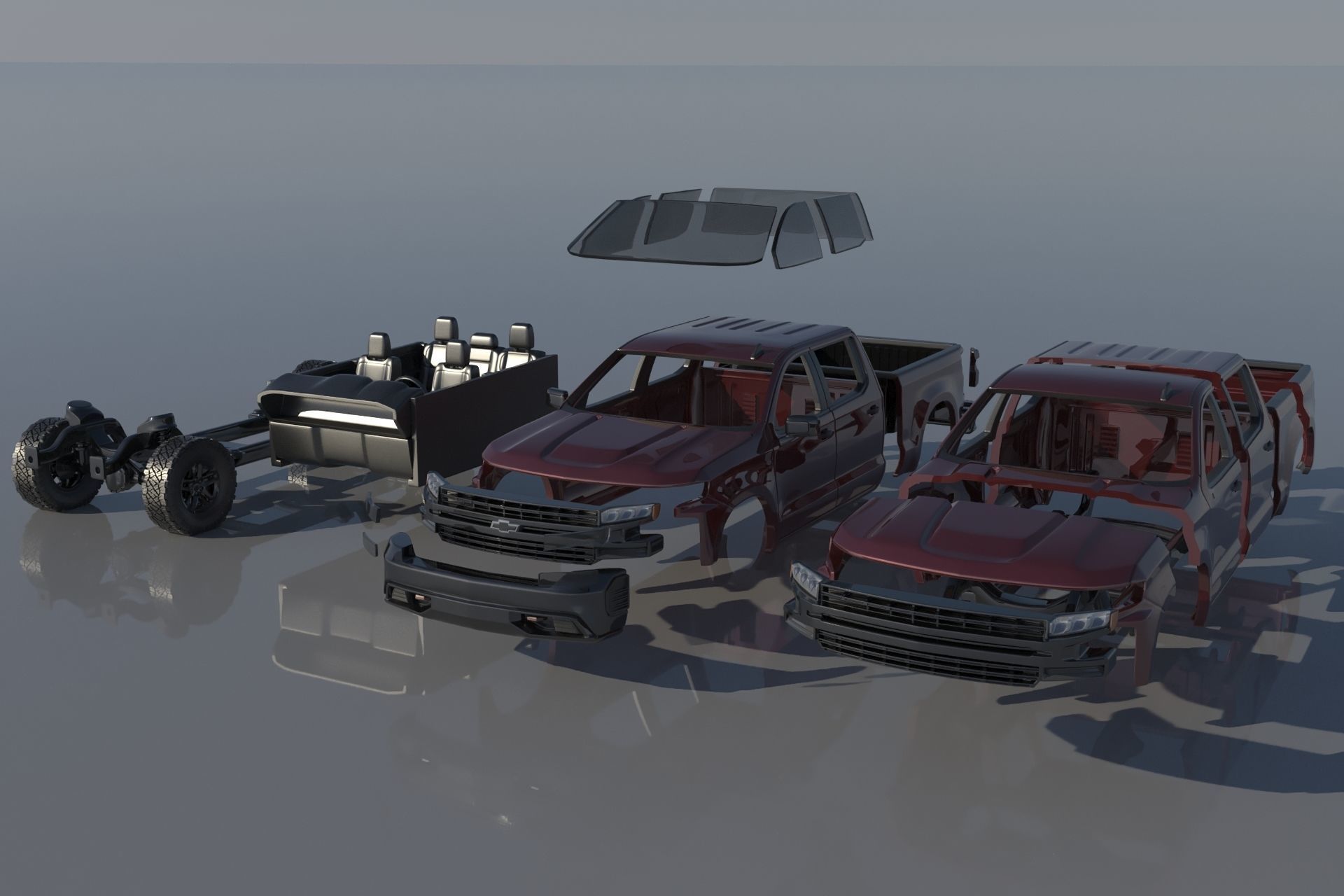 Chevrolet Silverado 1500 2022  3D print model_14