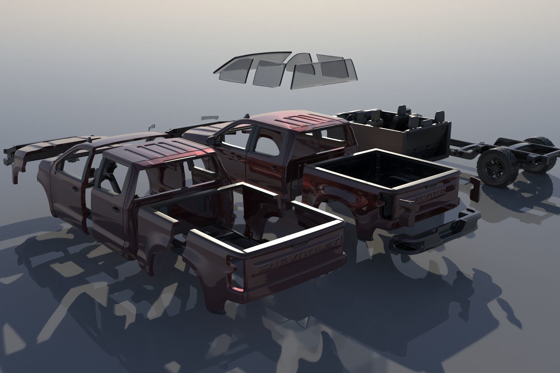 Chevrolet Silverado 1500 2022  3D print model_16