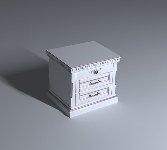  Scandinavian Bedside Table  Low-poly 3D model