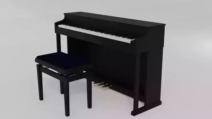 Lowpoly piano and stool