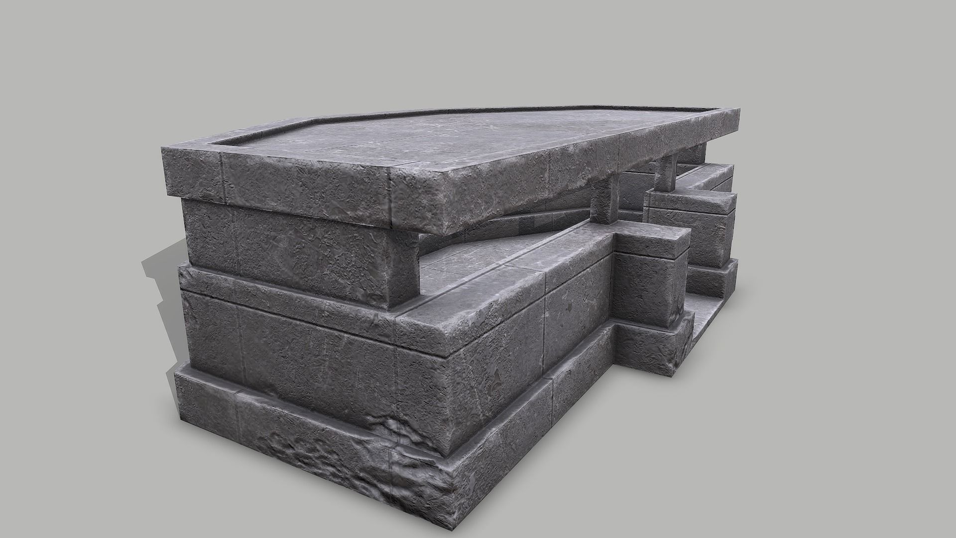 Military Bunker 7 Low-poly 3D model_2
