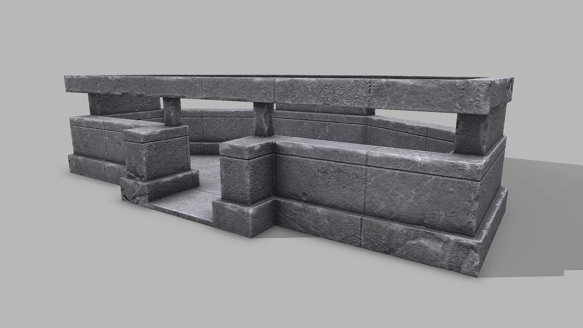 Military Bunker 7 Low-poly 3D model_0