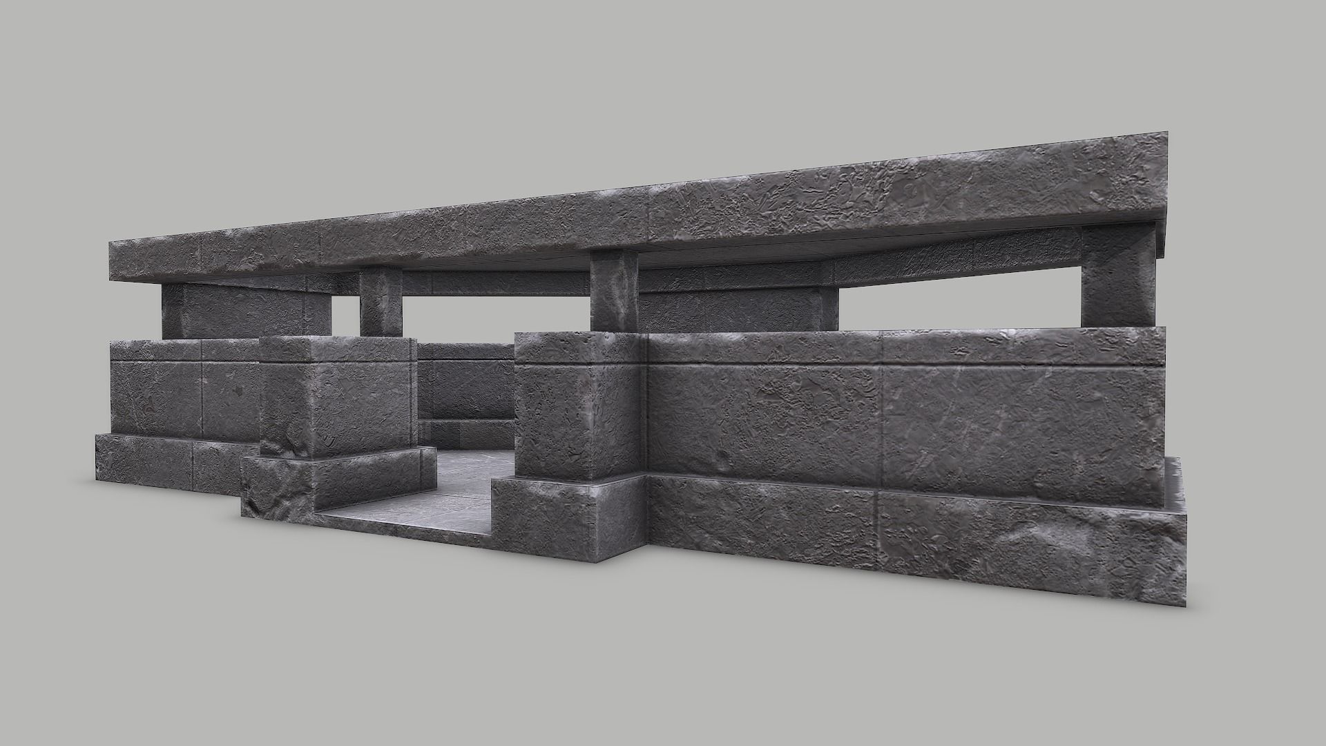 Military Bunker 7 Low-poly 3D model_5