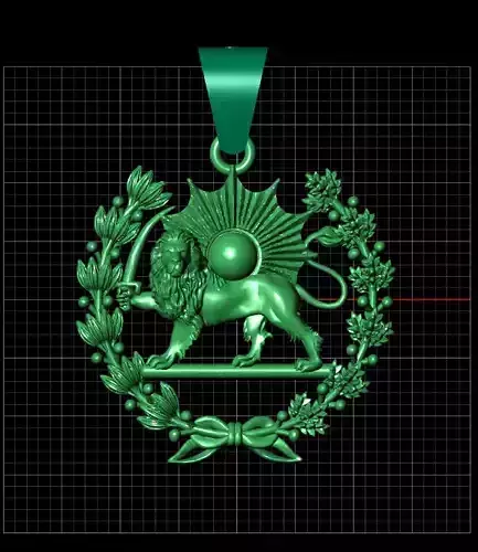 Aslan gunes kolye -lion and sun 3D print model 3D print model