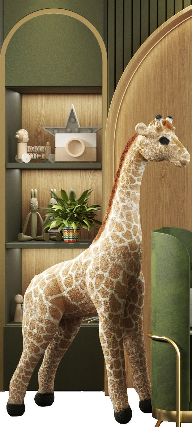 Childrens room with toys and a crib 3D model_3