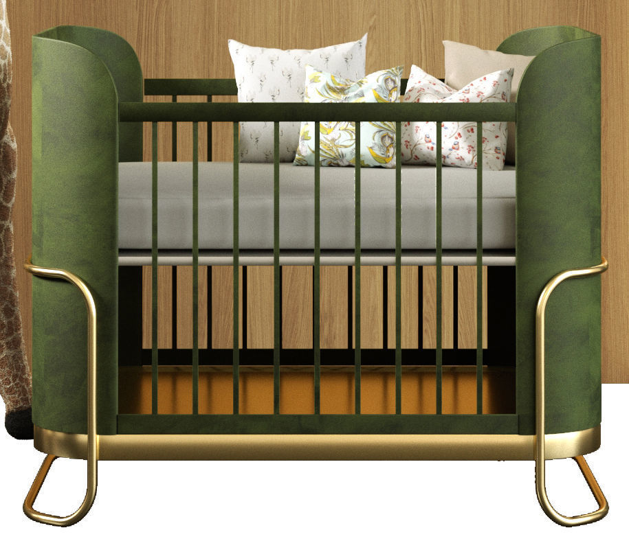 Childrens room with toys and a crib 3D model_2