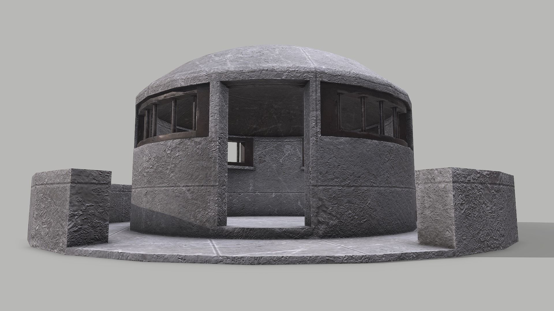  Military Bunker 8  Low-poly 3D model_5