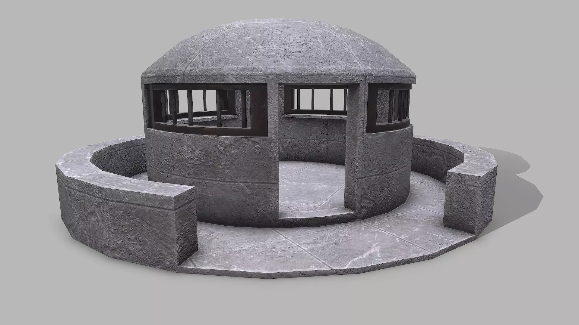  Military Bunker 8  Low-poly 3D model_0