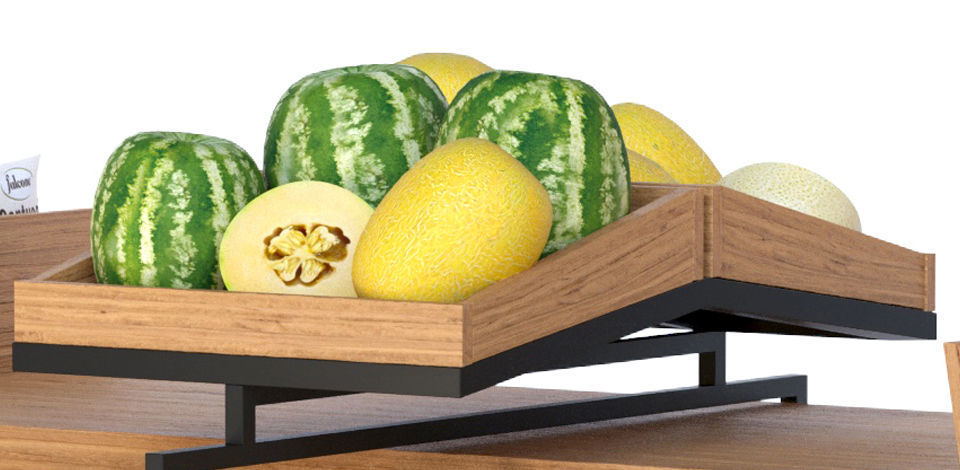 Showcase with fruits and products Supermarket 3D model_2