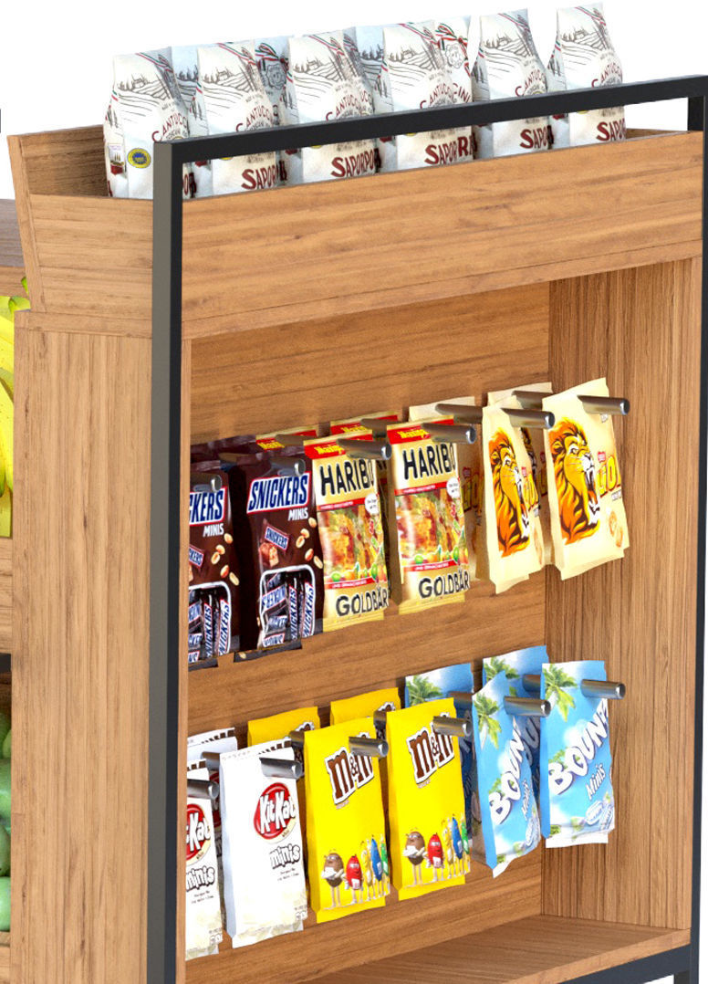 Showcase with fruits and products Supermarket 3D model_4