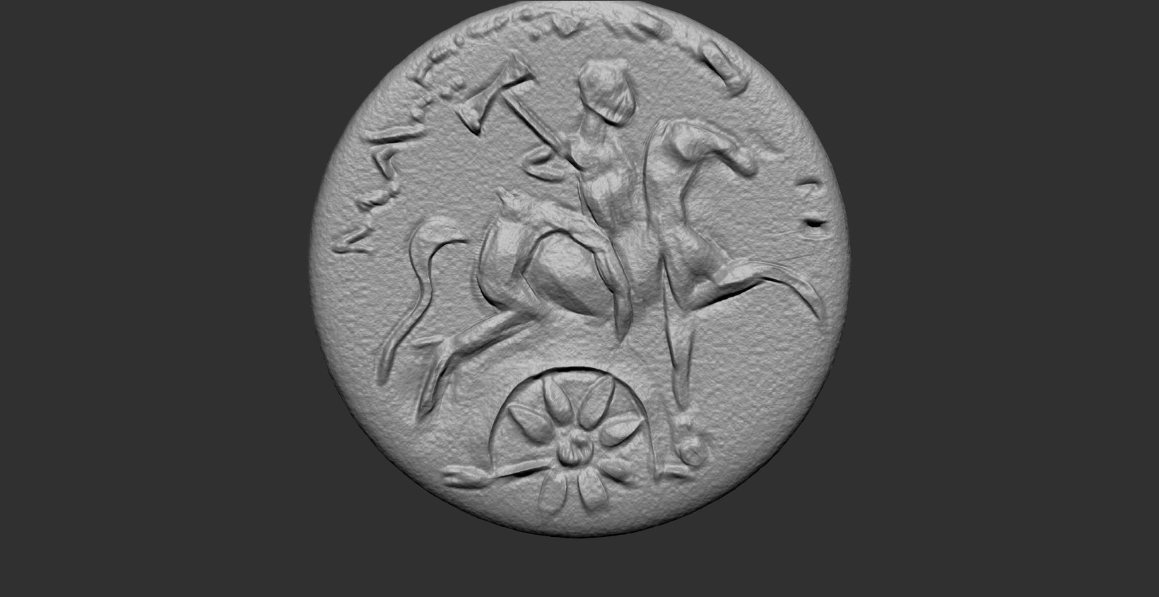 Set of 4 Ancient Coins 3D print model_2