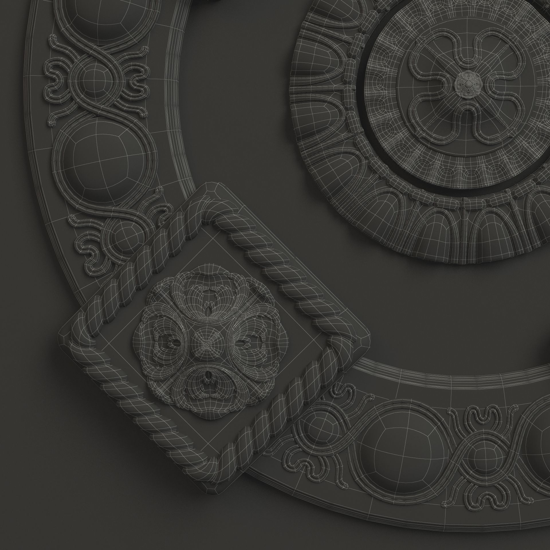 Rosette 2 decorative ceiling medallion 3D model_4