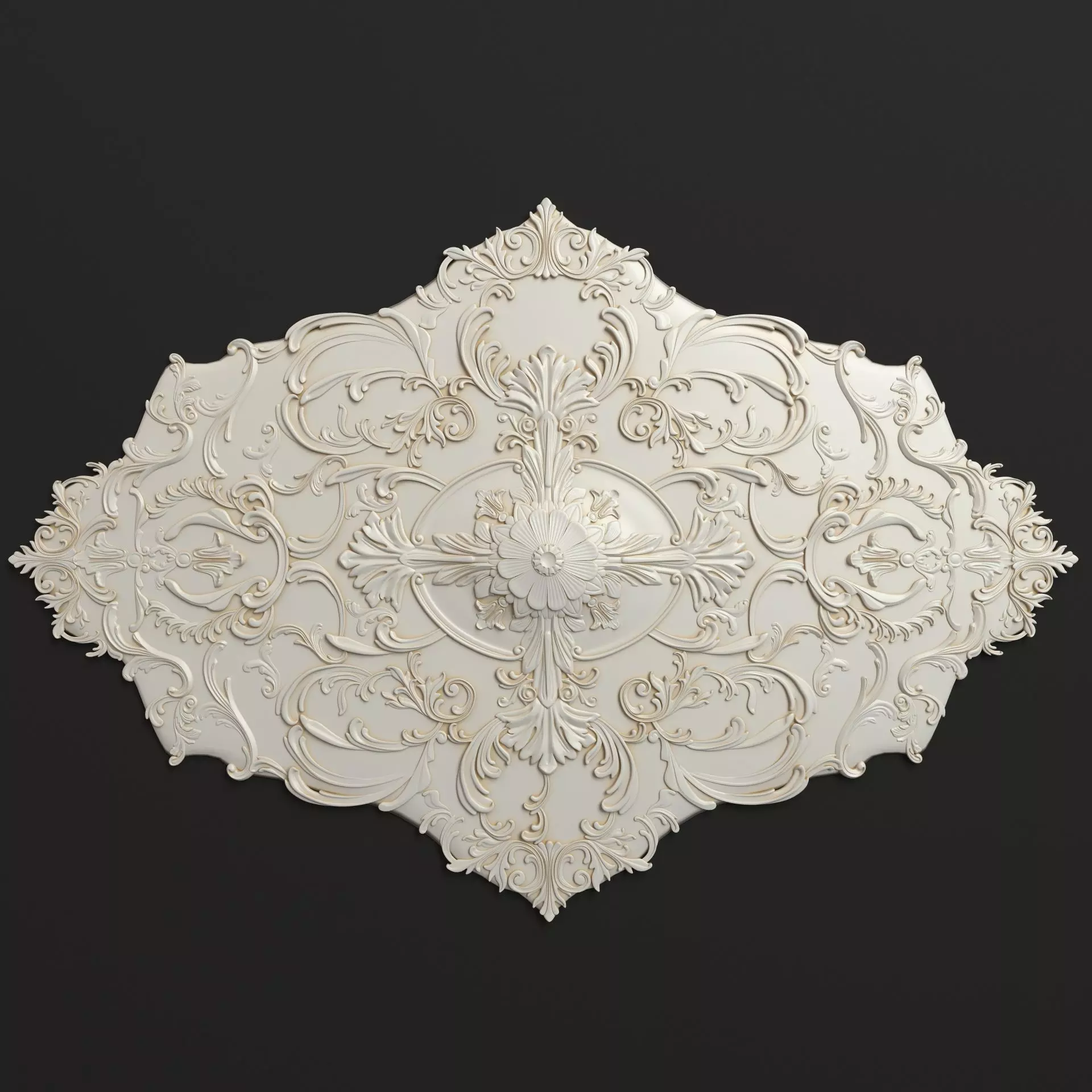 Rosette 5 ornate ceiling medallion 3D model_0