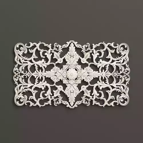 Rosette 6 ornately carved wooden plaque