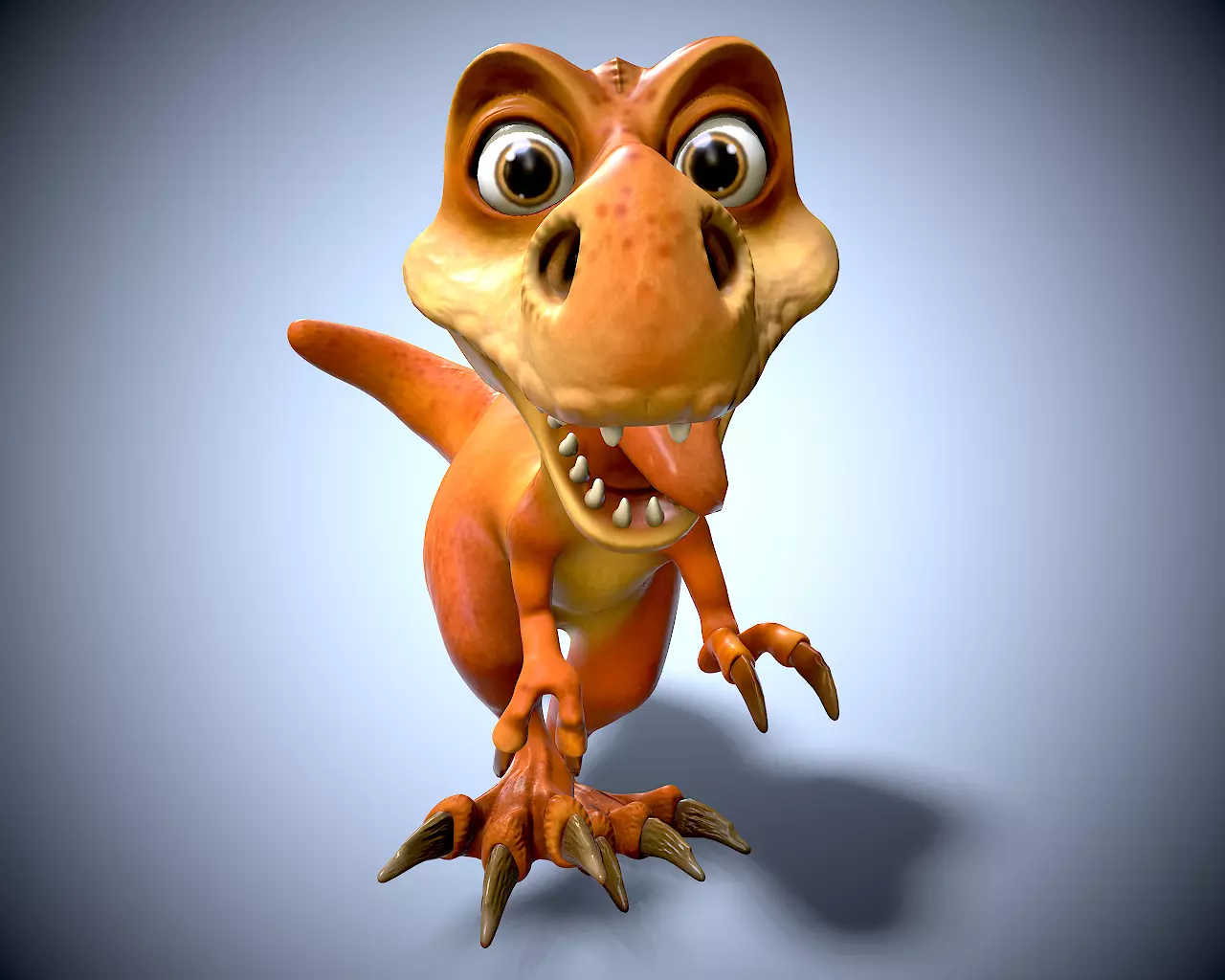 cartoon baby dinosaur Low-poly 3D model_0