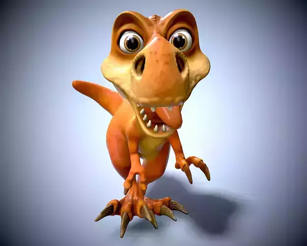cartoon baby dinosaur Low-poly 3D model