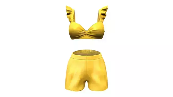 Mini Summer Shorts And Cropped Top Outfit