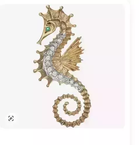 Walrus seahorse brooch 3D print model