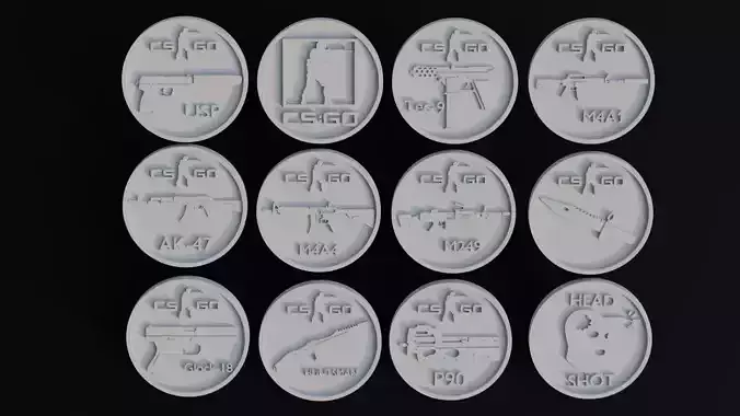 Counter Strike Coin Collection 3D print model