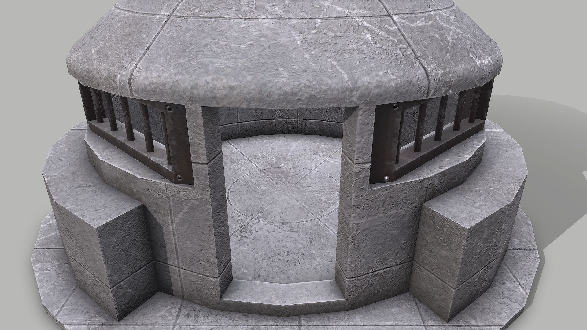 Military Bunker 9 Low-poly 3D model_3