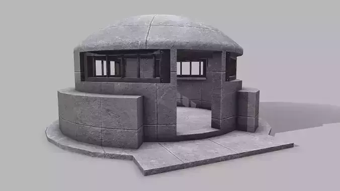 Military Bunker 9 Low-poly 3D model
