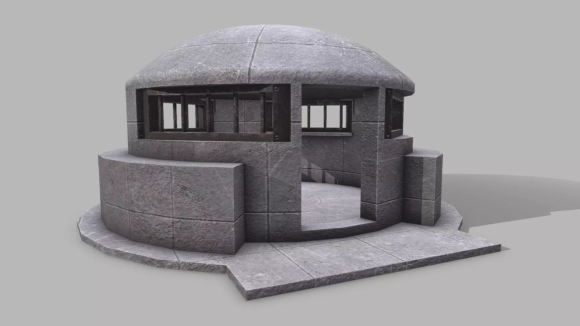 Military Bunker 9 Low-poly 3D model_0