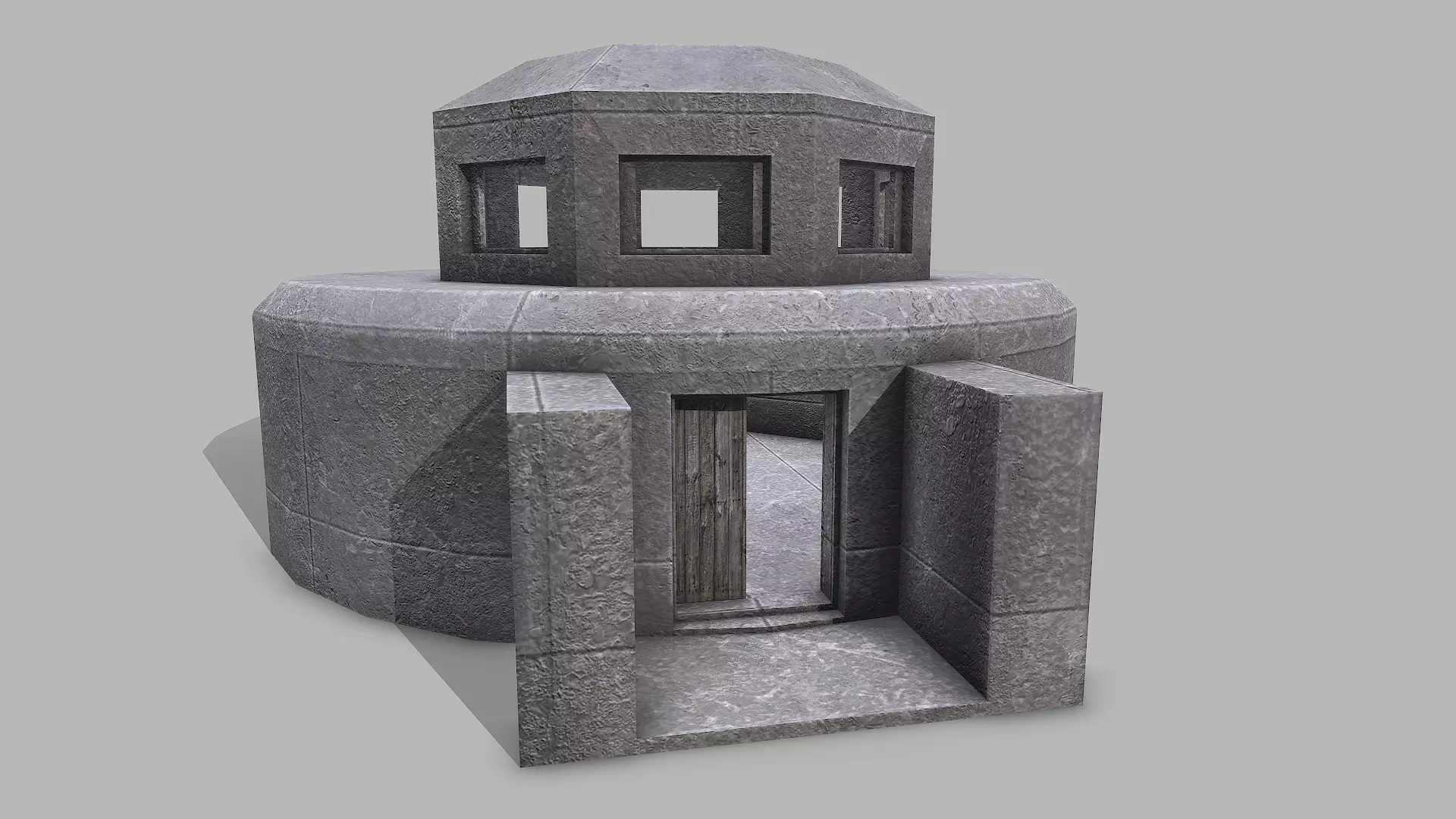 Military Bunker 10 Low-poly 3D model_0