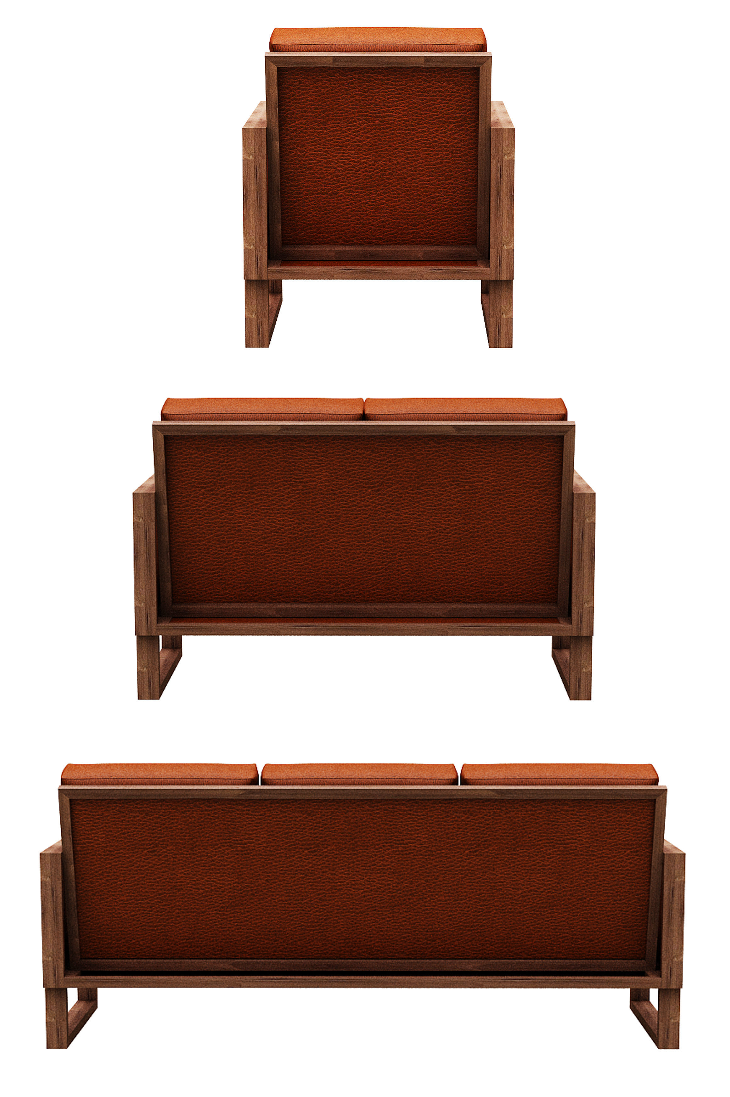 Sofa Colection 02 Low-poly 3D model_5