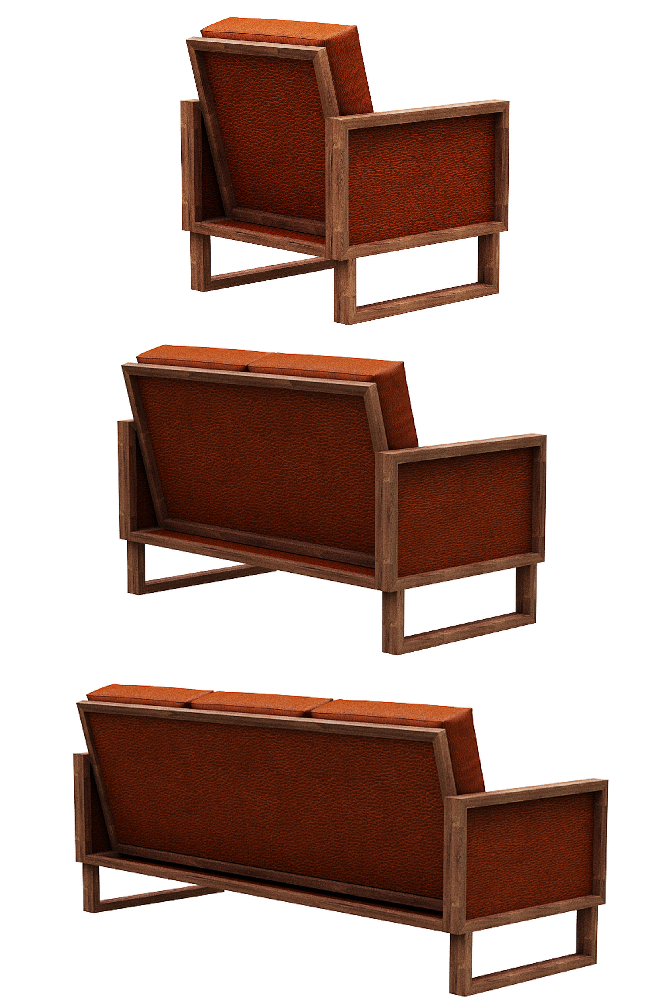 Sofa Colection 02 Low-poly 3D model_4