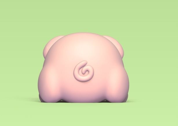 Lying Pig 3D print model_2