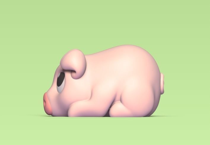 Lying Pig 3D print model_1