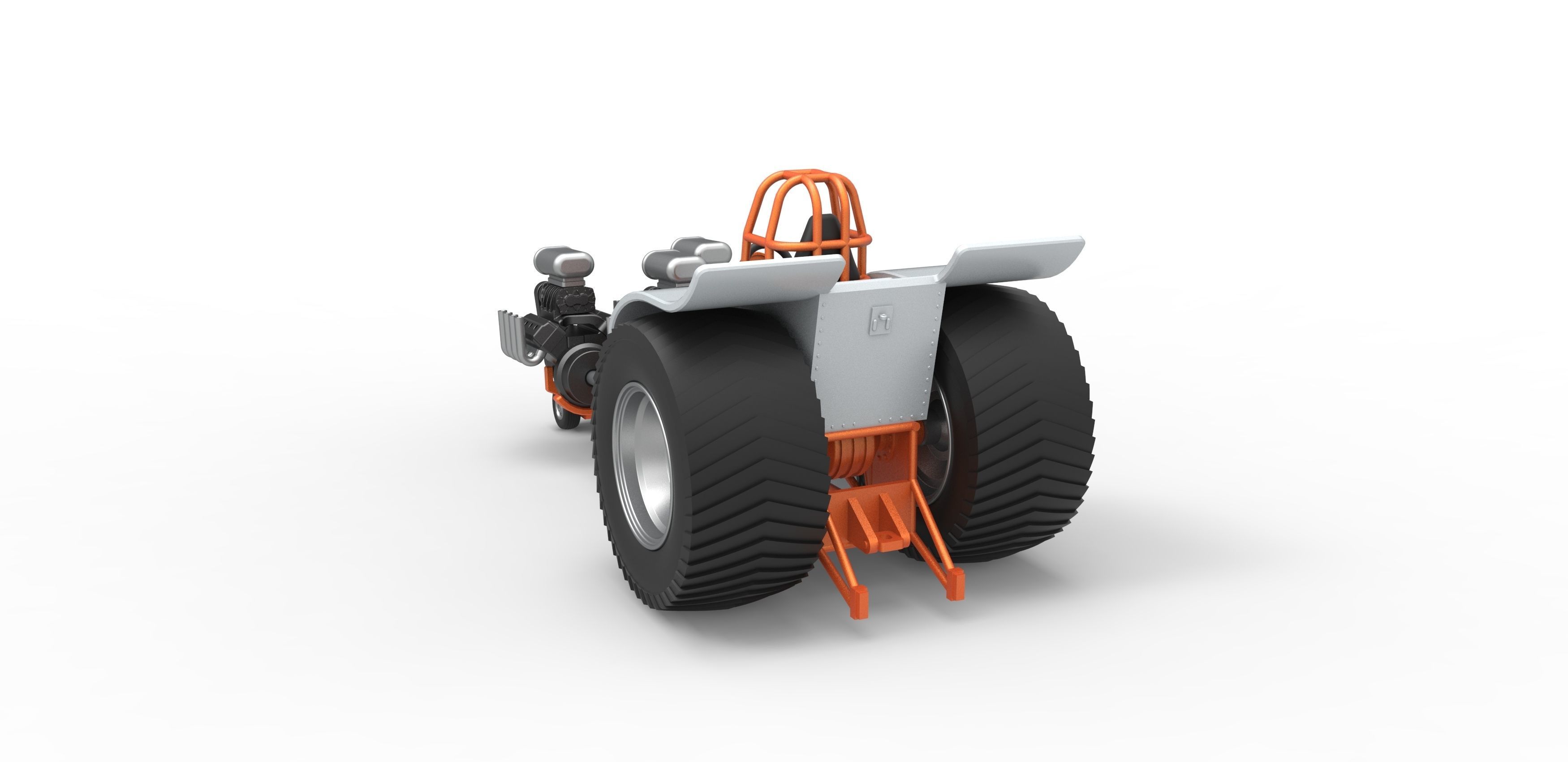 Pulling tractor 3 engines V8 Version 4 Scale 1 to 25 3D print model_12