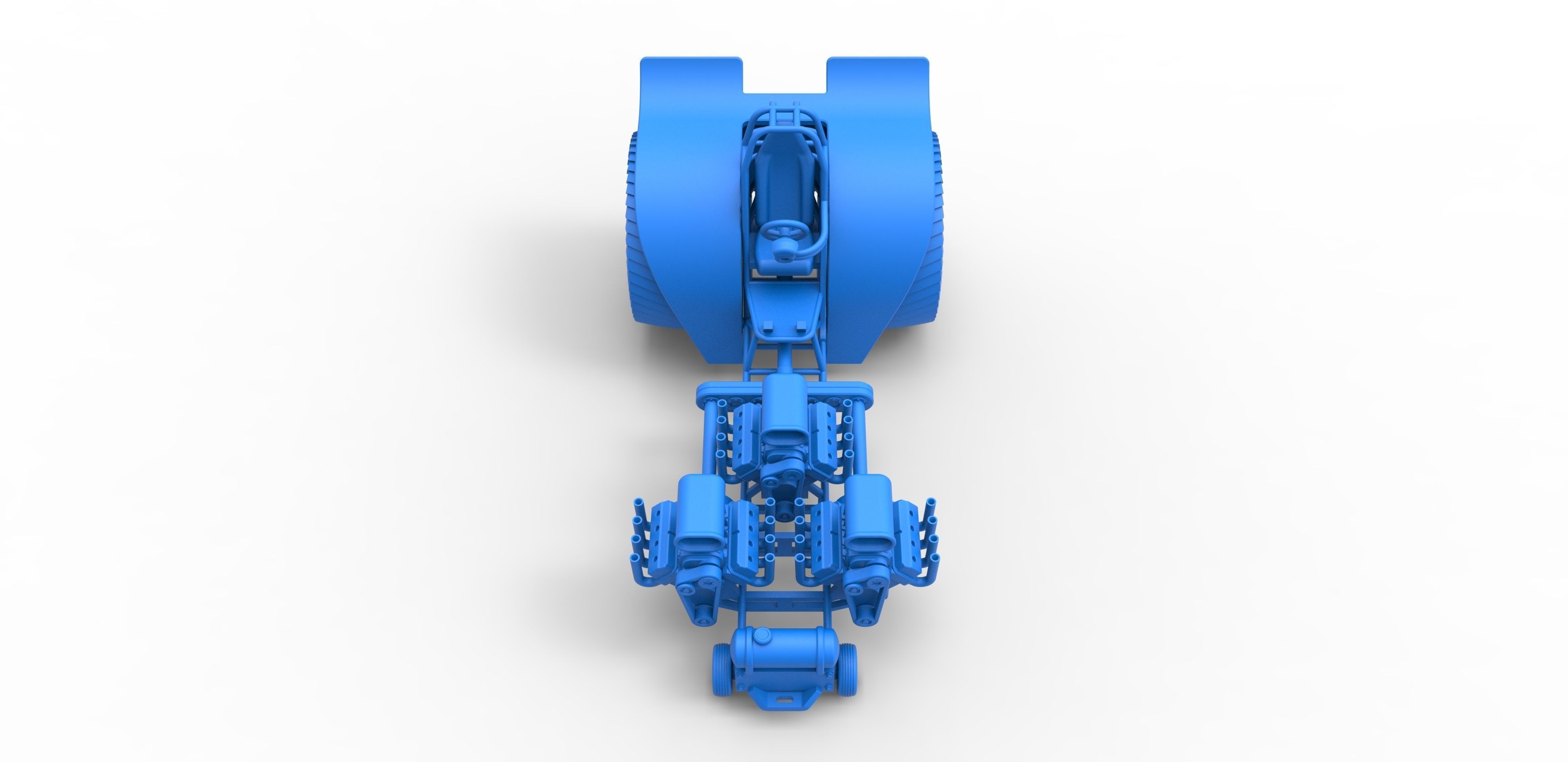 Pulling tractor 3 engines V8 Version 4 Scale 1 to 25 3D print model_20