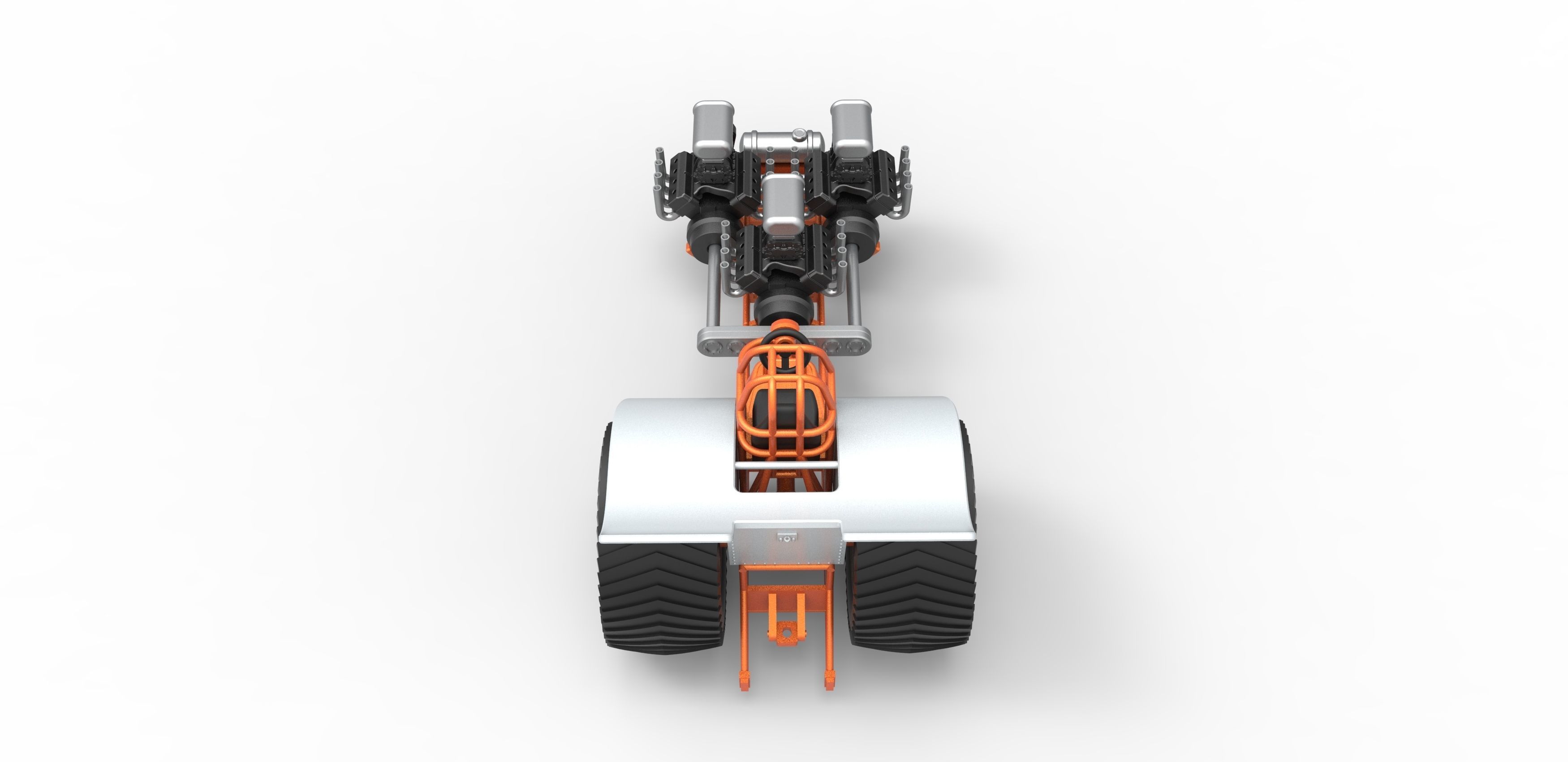 Pulling tractor 3 engines V8 Version 4 Scale 1 to 25 3D print model_13