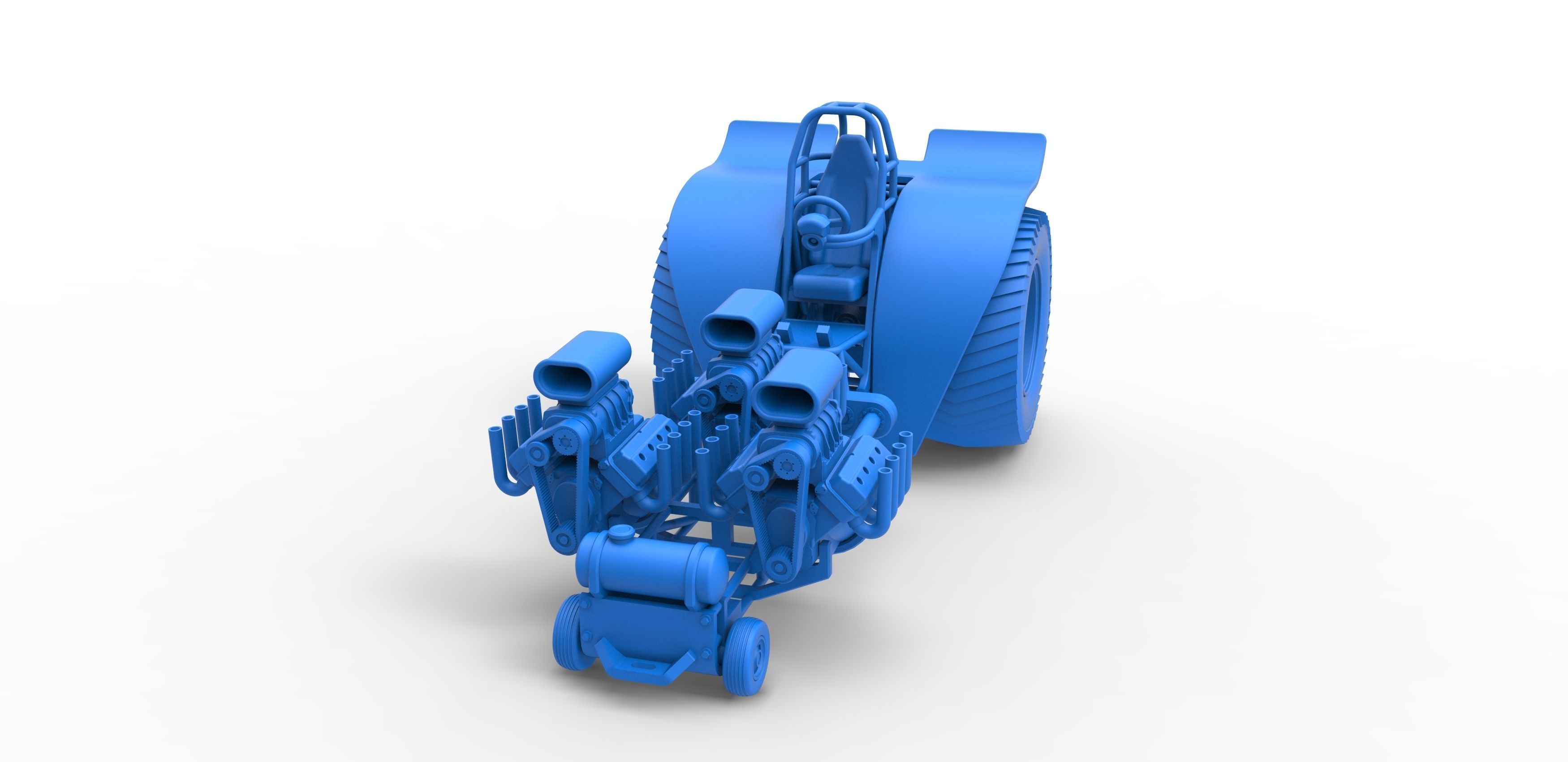 Pulling tractor 3 engines V8 Version 4 Scale 1 to 25 3D print model_18