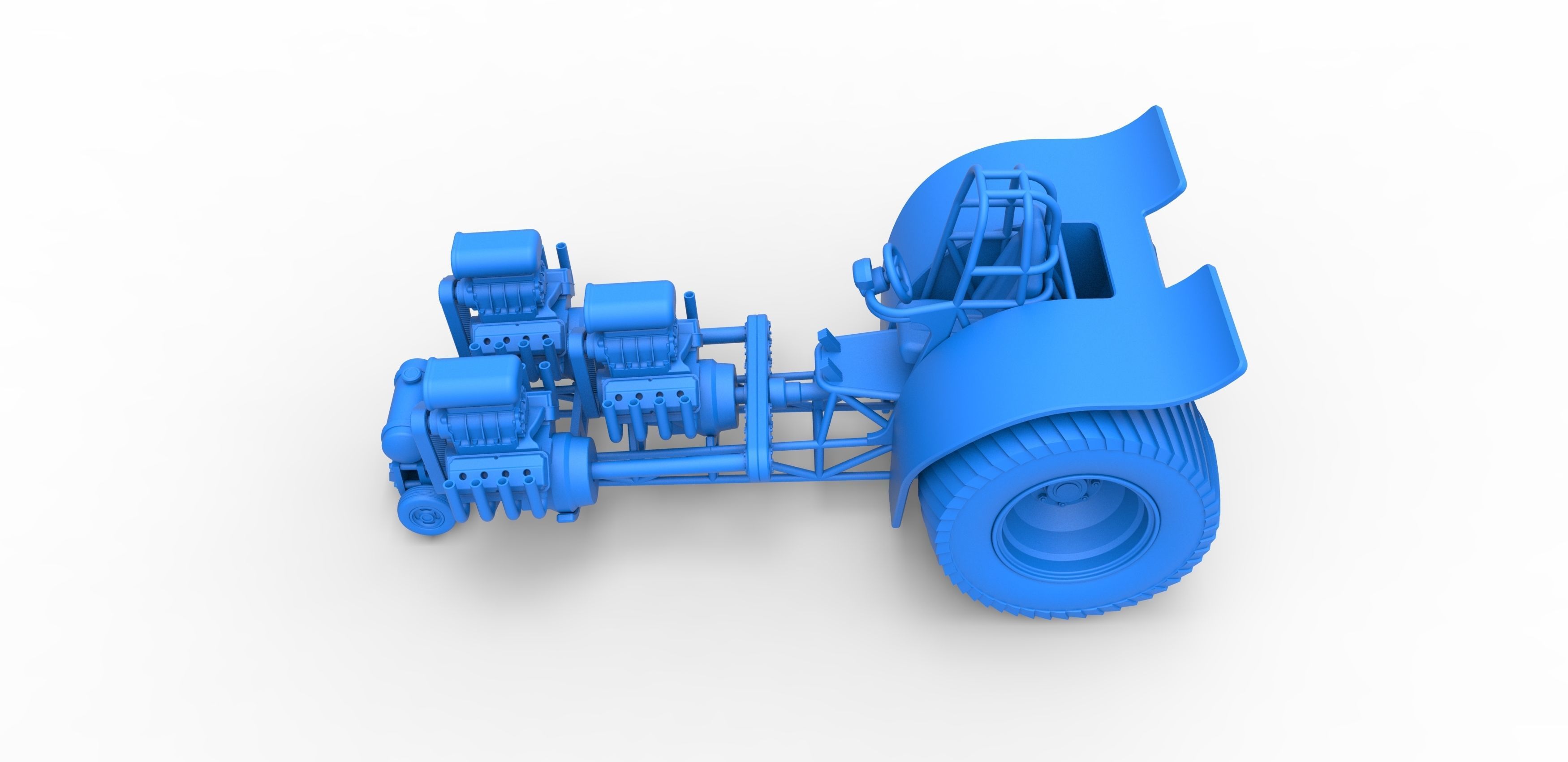 Pulling tractor 3 engines V8 Version 4 Scale 1 to 25 3D print model_23