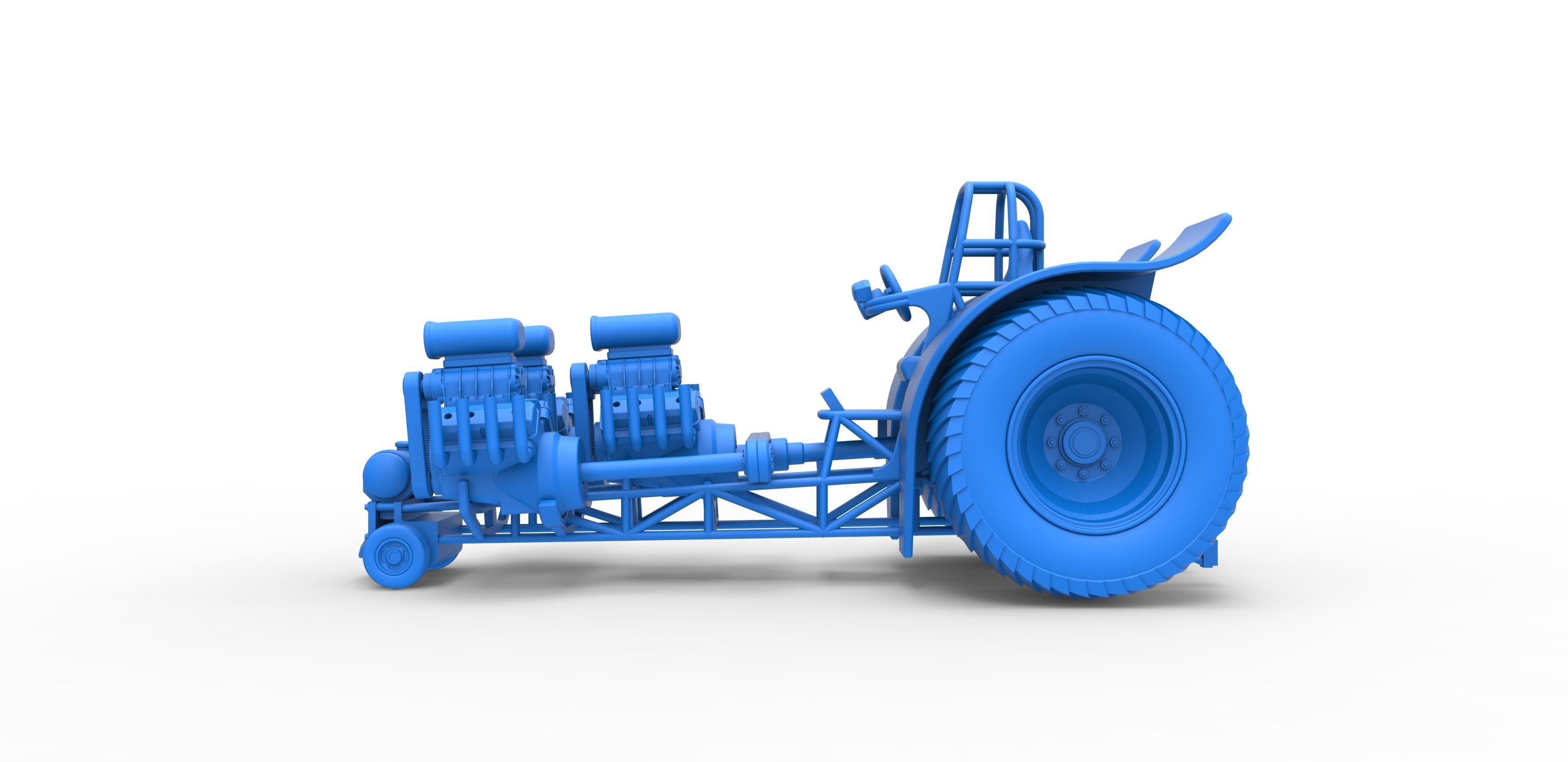 Pulling tractor 3 engines V8 Version 4 Scale 1 to 25 3D print model_22