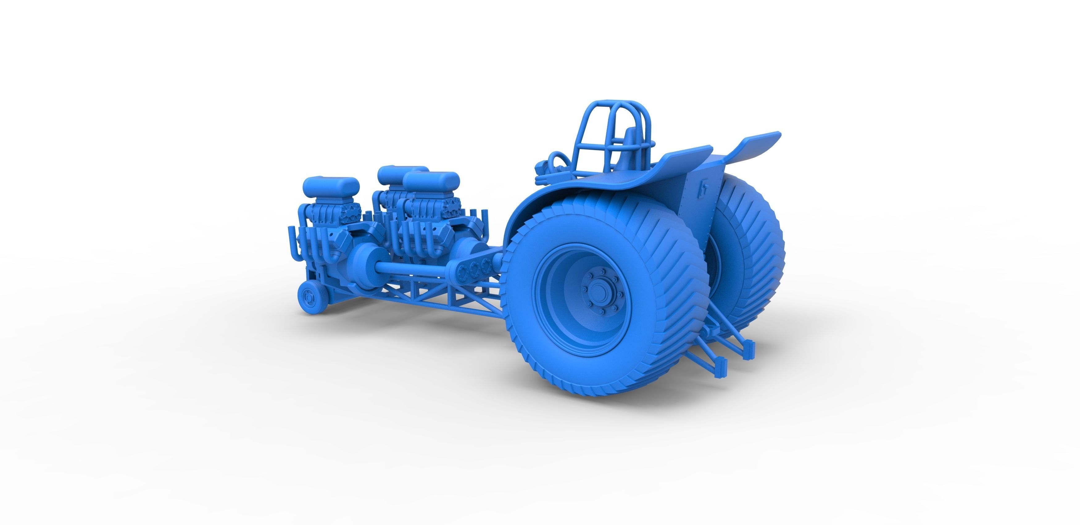 Pulling tractor 3 engines V8 Version 4 Scale 1 to 25 3D print model_25