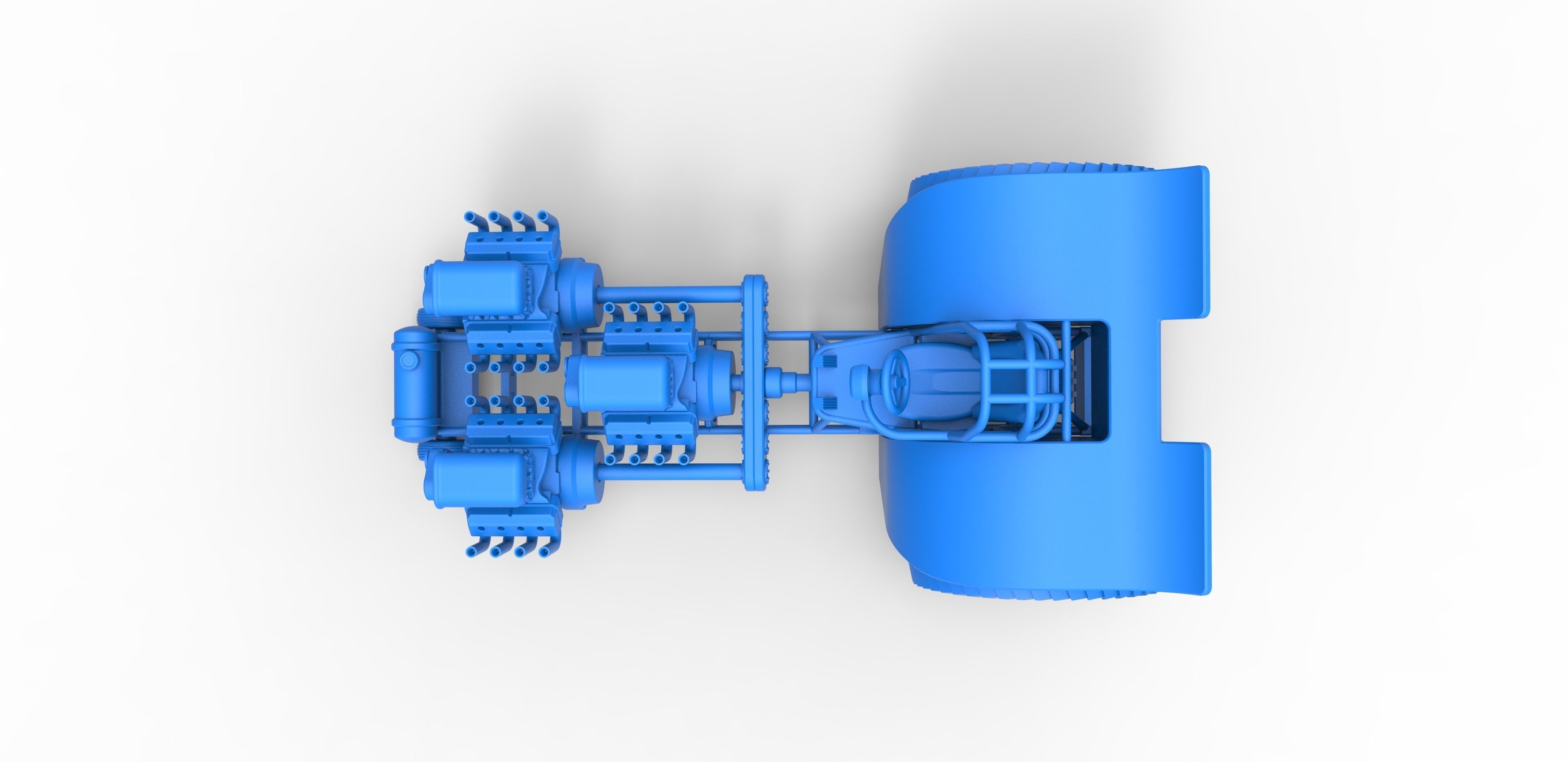 Pulling tractor 3 engines V8 Version 4 Scale 1 to 25 3D print model_24