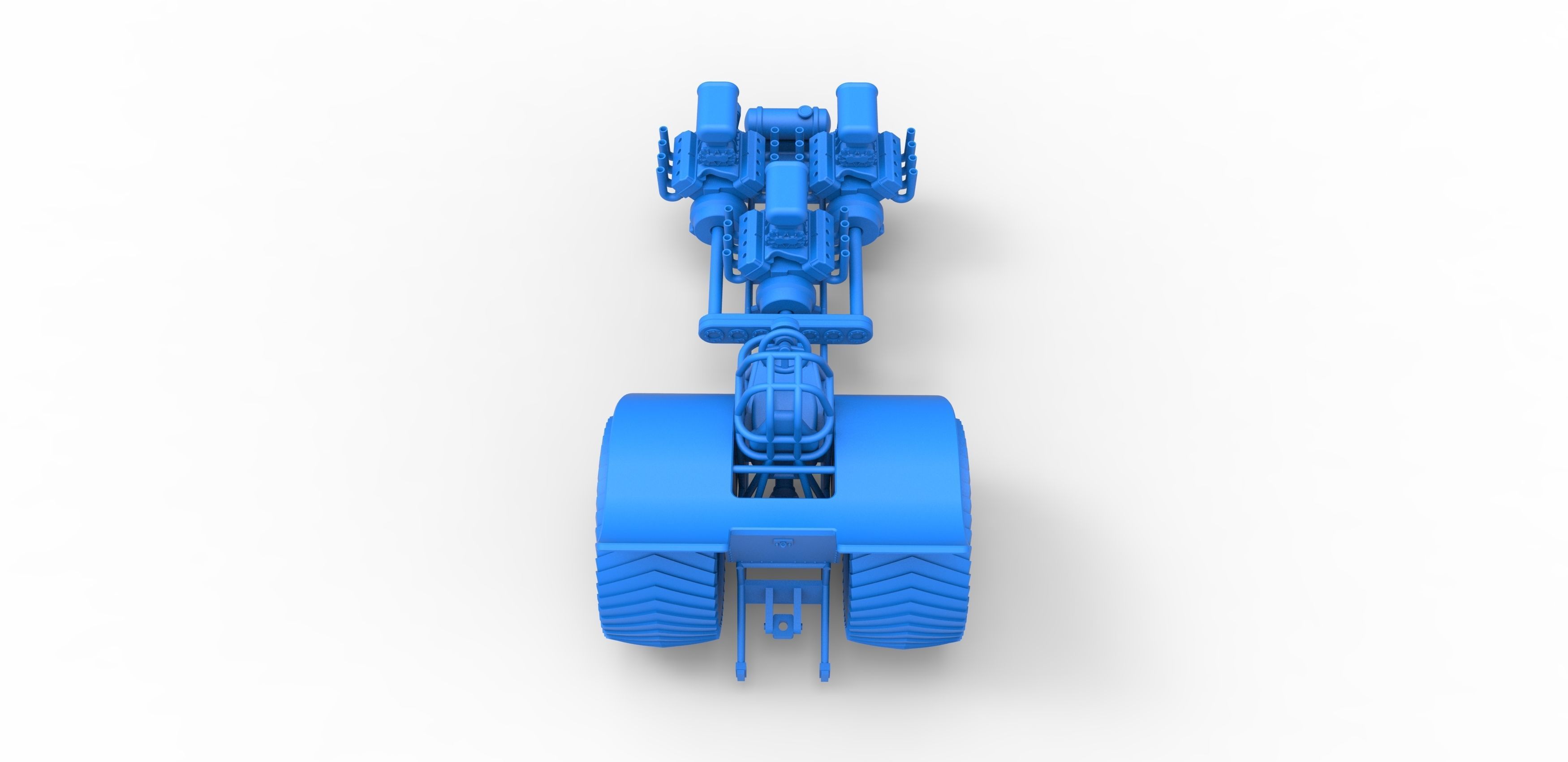 Pulling tractor 3 engines V8 Version 4 Scale 1 to 25 3D print model_27