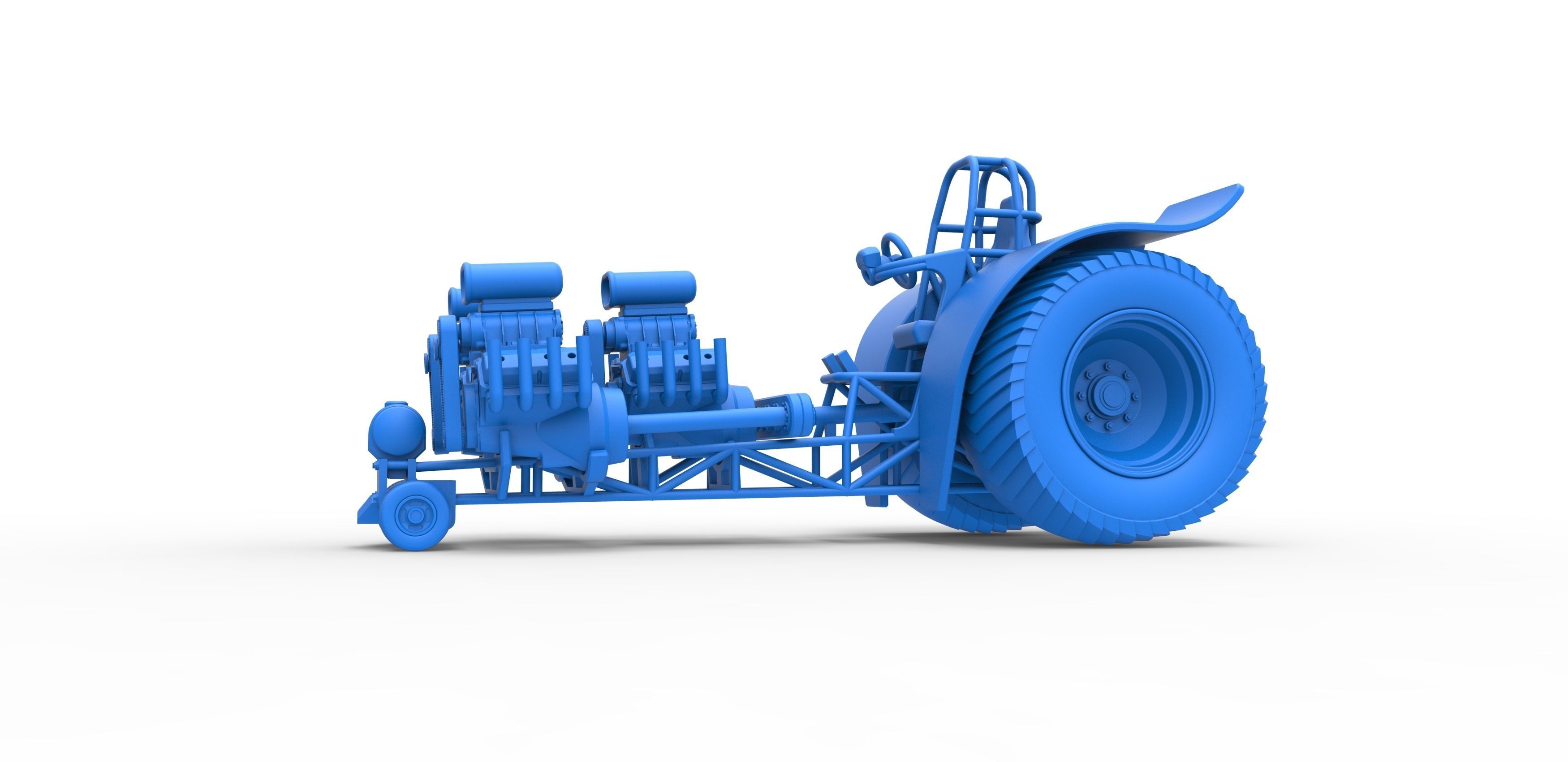 Pulling tractor 3 engines V8 Version 4 Scale 1 to 25 3D print model_17