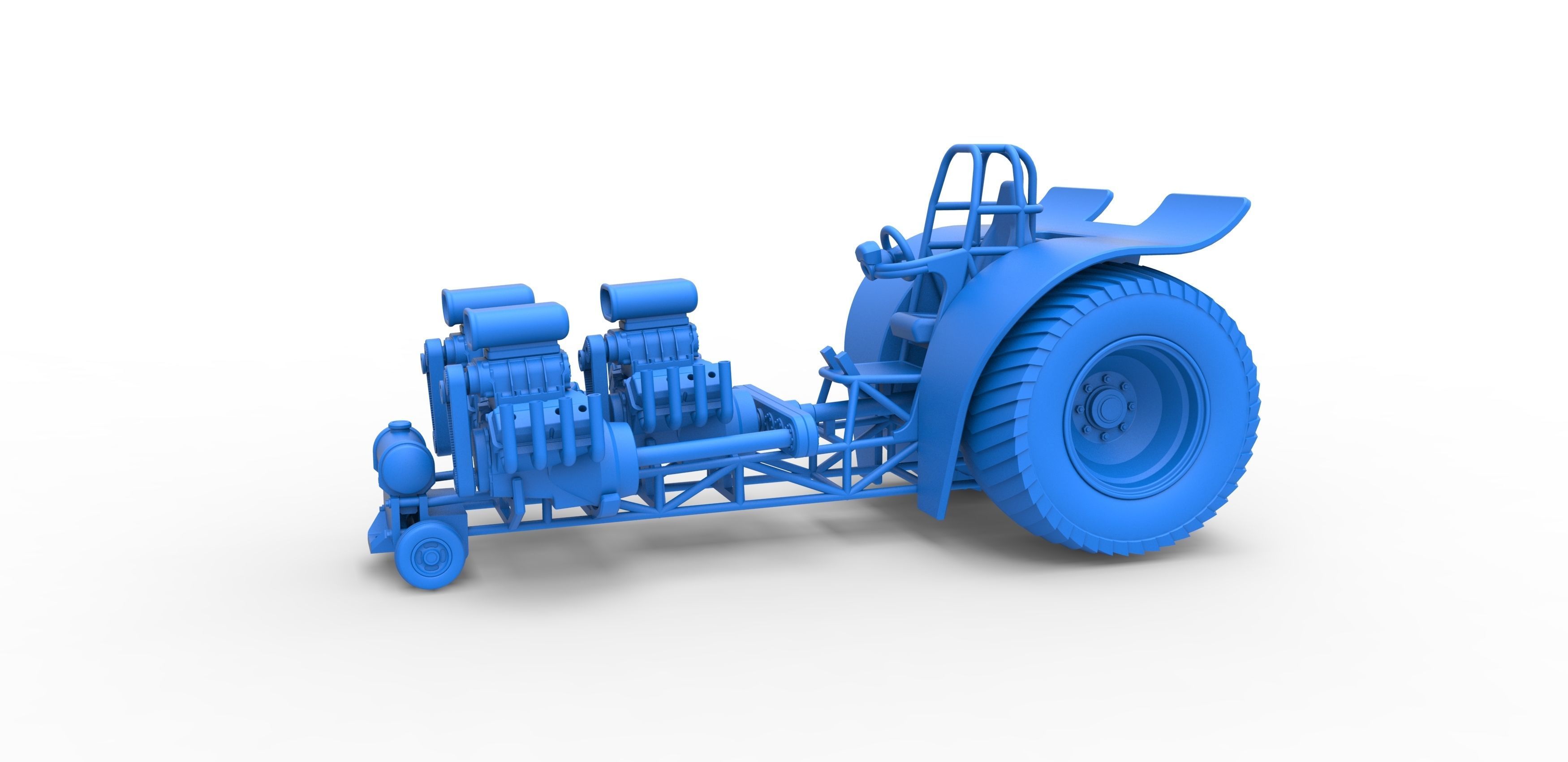 Pulling tractor 3 engines V8 Version 4 Scale 1 to 25 3D print model_15