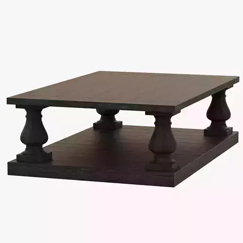 Restoration Hardware Balustrade Salvaged Wood Coffee Table 3D model